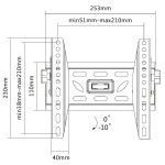 Fits Samsung TV model LE40N73BDX-A White Tilting TV Bracket