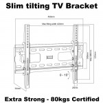 Fits Samsung TV model UE32J5600 Black Tilting TV Bracket