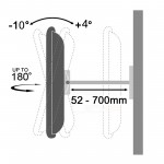 Fits Samsung TV model UE40C9000 Black Swivel & Tilt TV Bracket